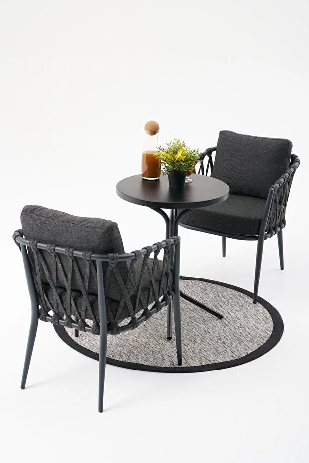 Rapunzel Bahçe Balkon Bistro Set ANTRASİT